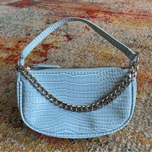 Urban Outfitters, light Blue, croc print, handbag.